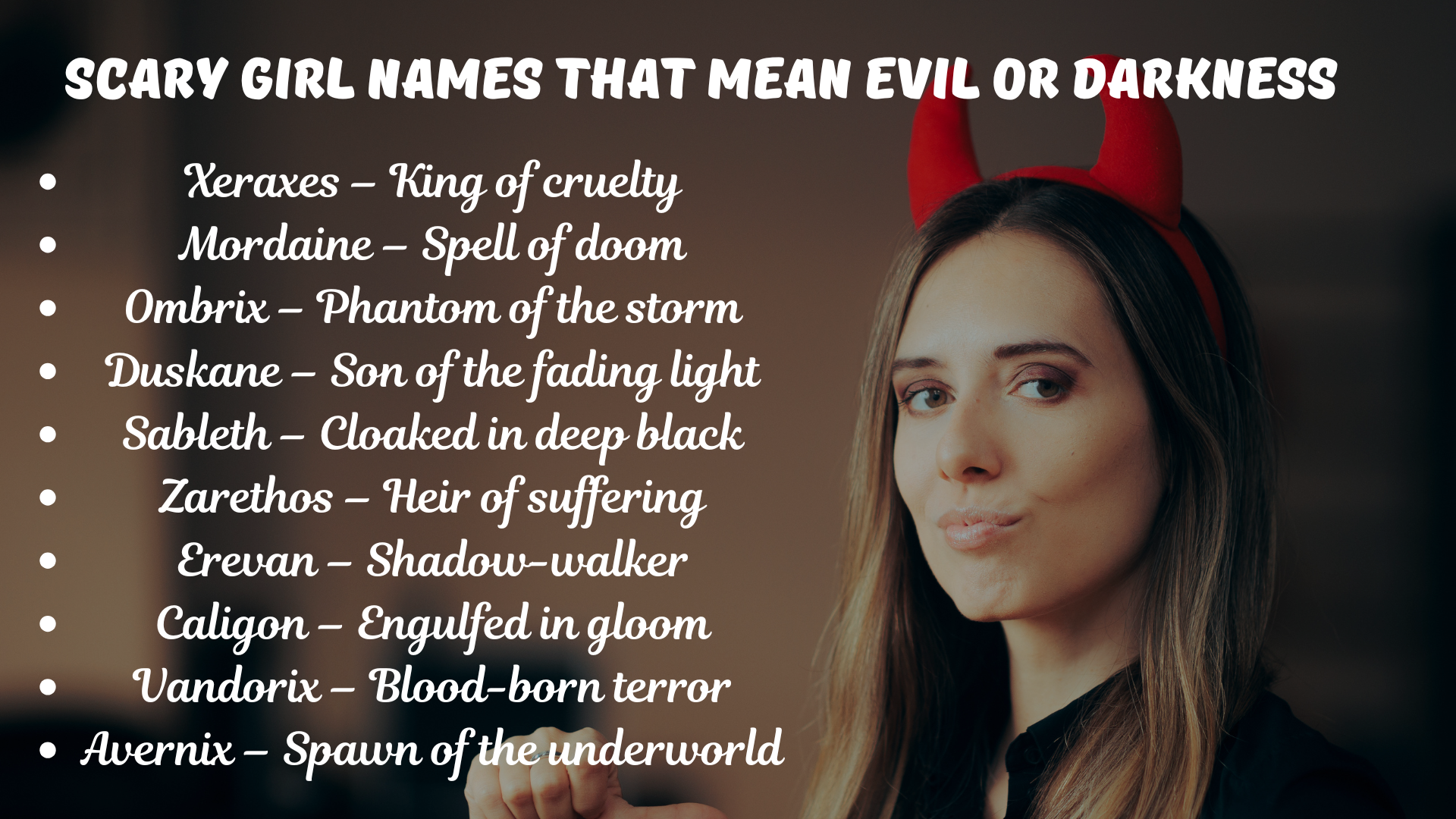 Scary Girl Names That Mean Evil or Darkness