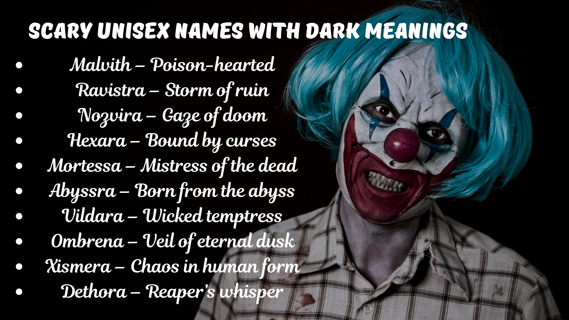 Scary Unisex Names With Dark Meanings