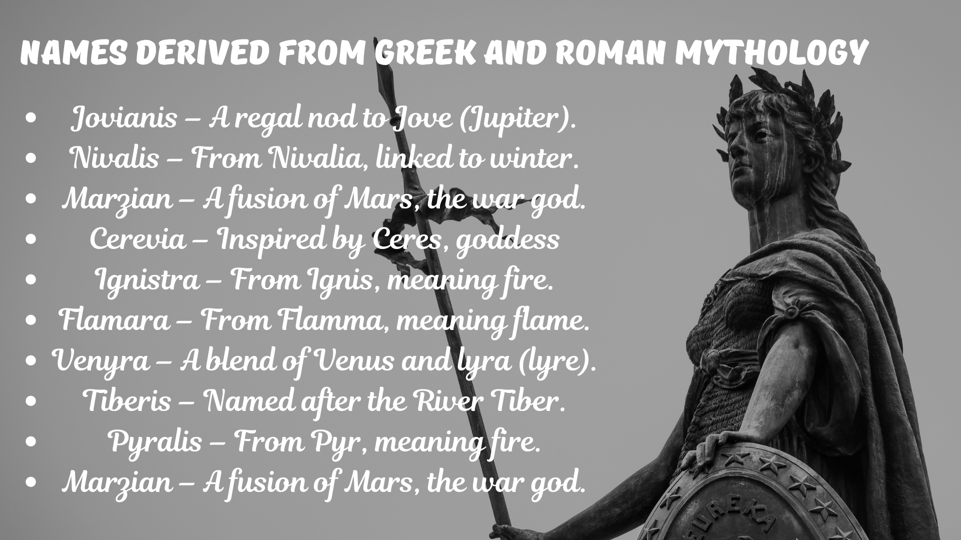 Names Derived From Greek and Roman Mythology