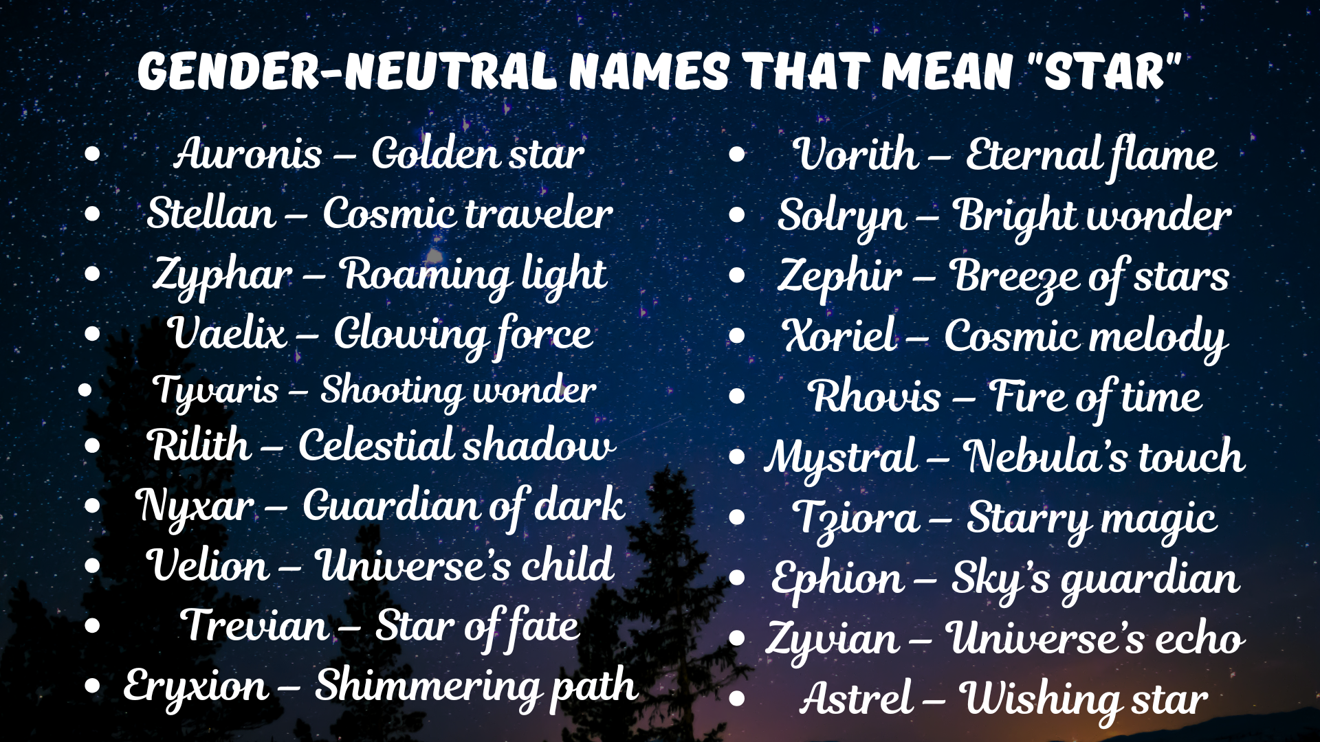 Gender-Neutral Names That Mean "Star"