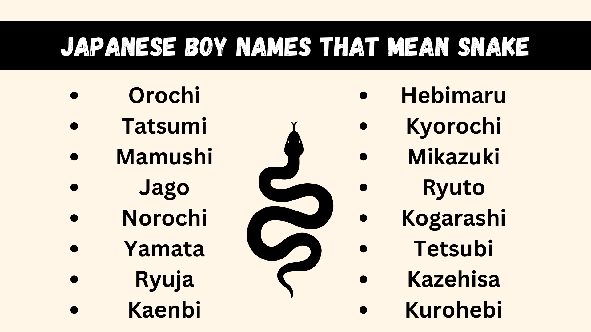 Japanese Boy Names that Mean Snake