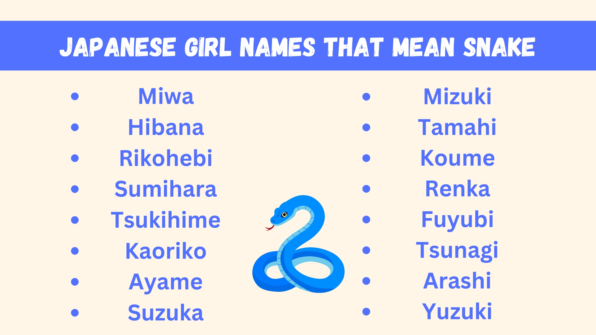 Japanese Girl Names that Mean Snake