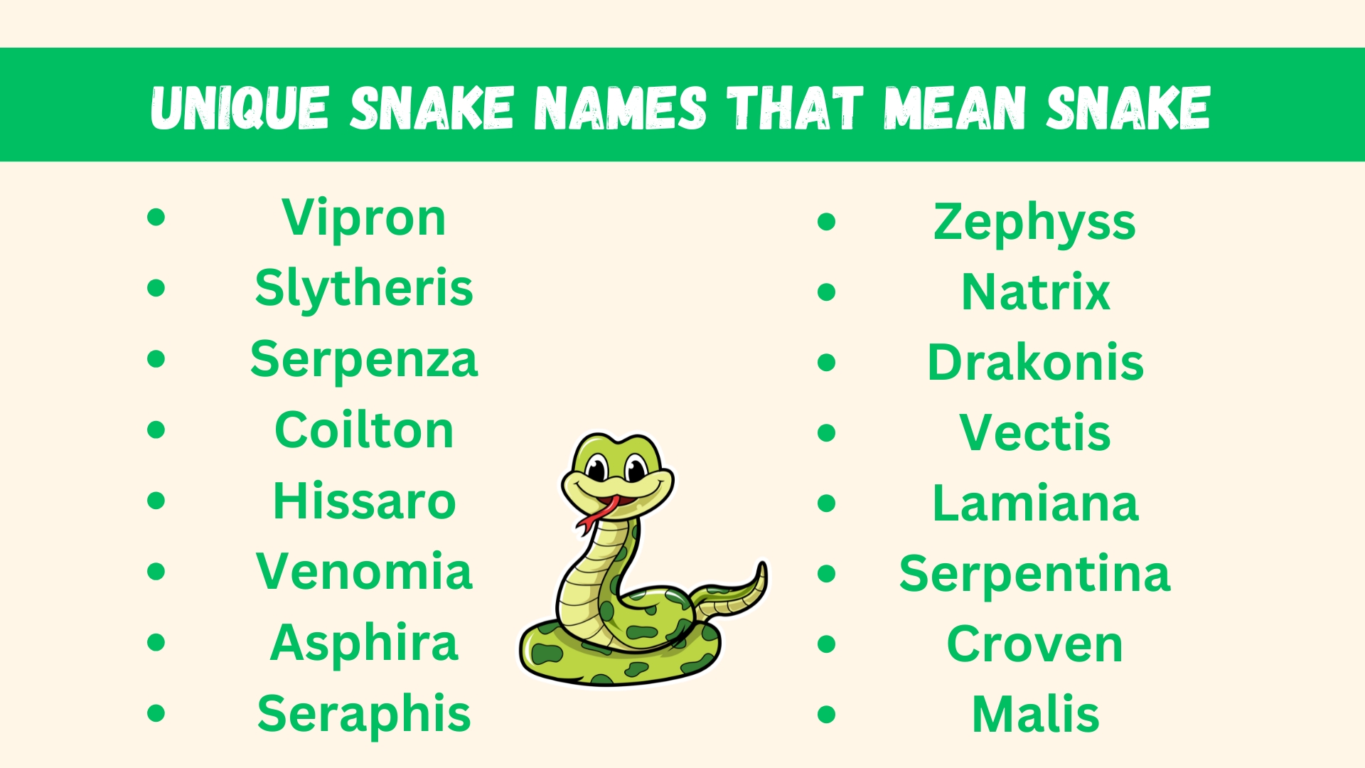 Unique Snake Names that Mean Snake