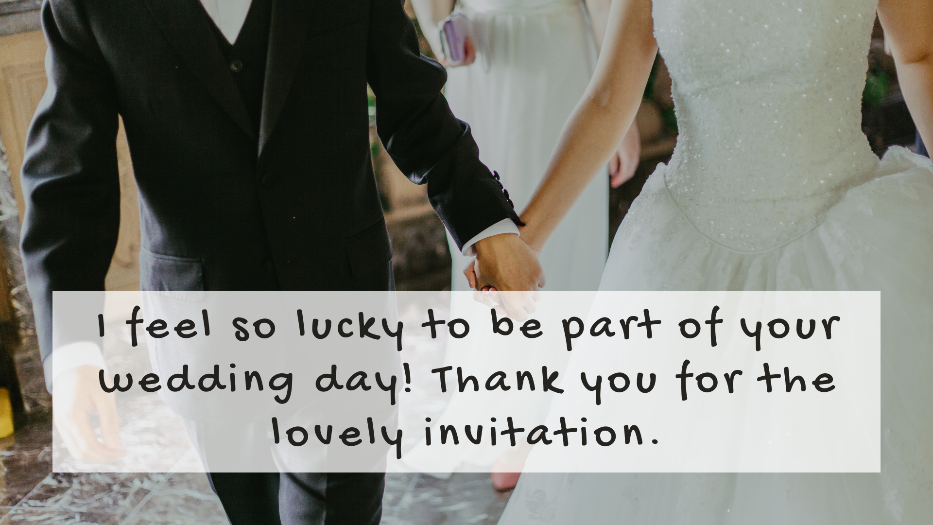 I feel so lucky to be part of your wedding day! Thank you for the lovely invitation.