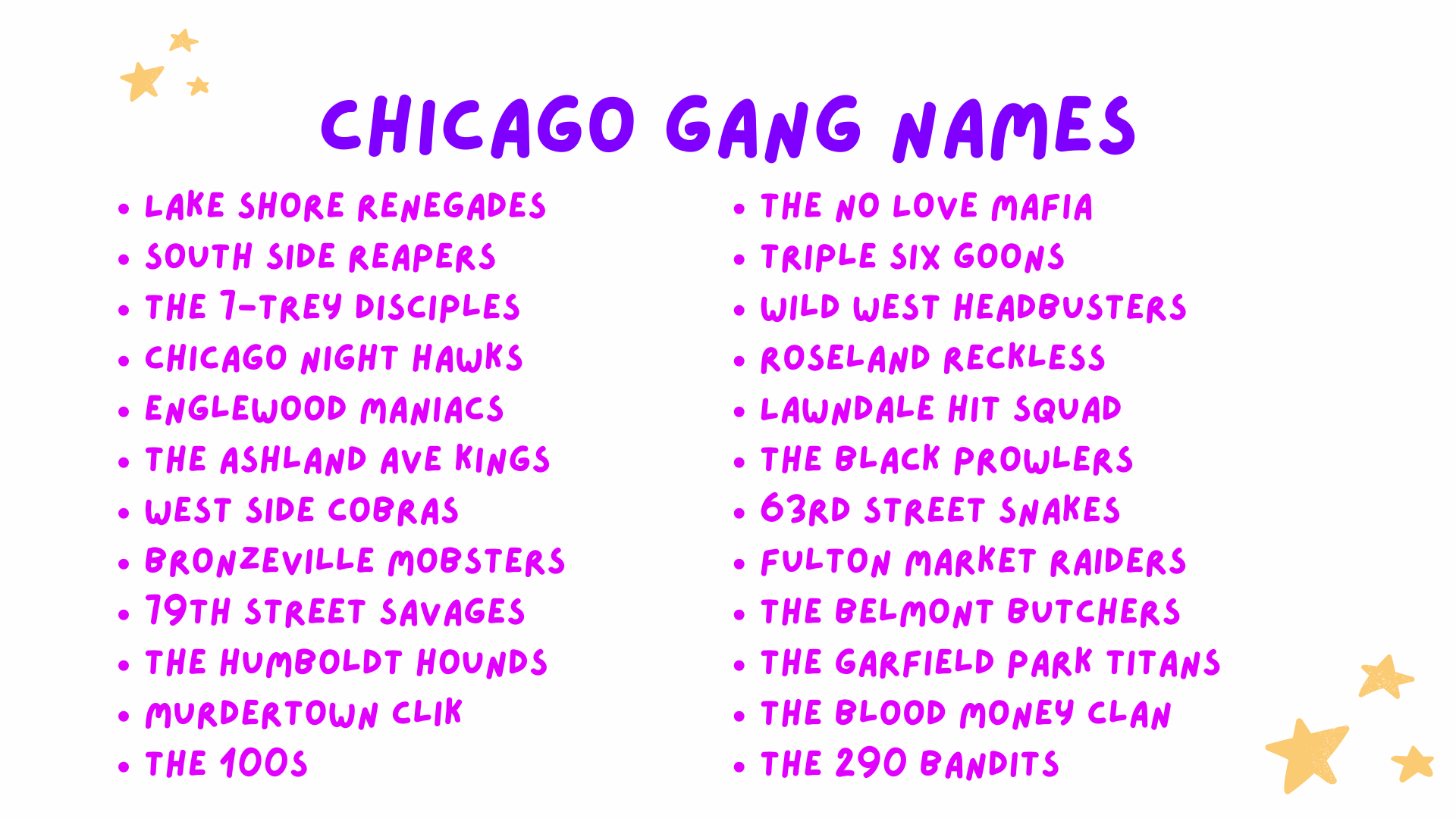 Chicago Gang Names