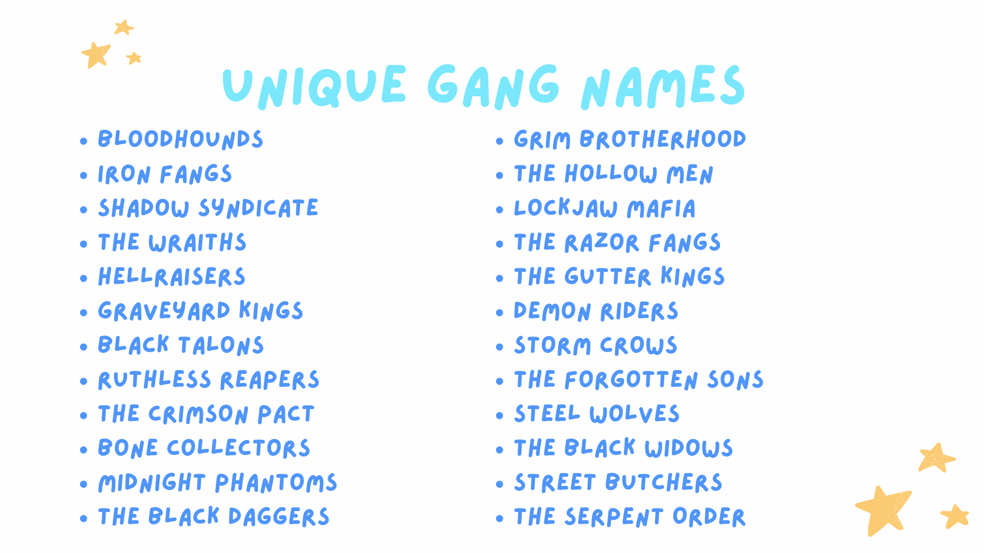 Unique Gang Names