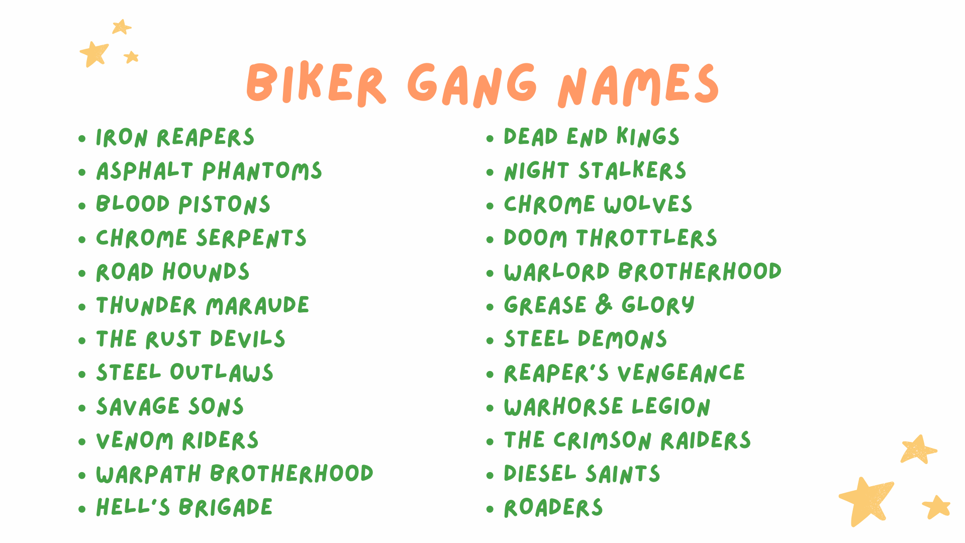 Biker Gang Names