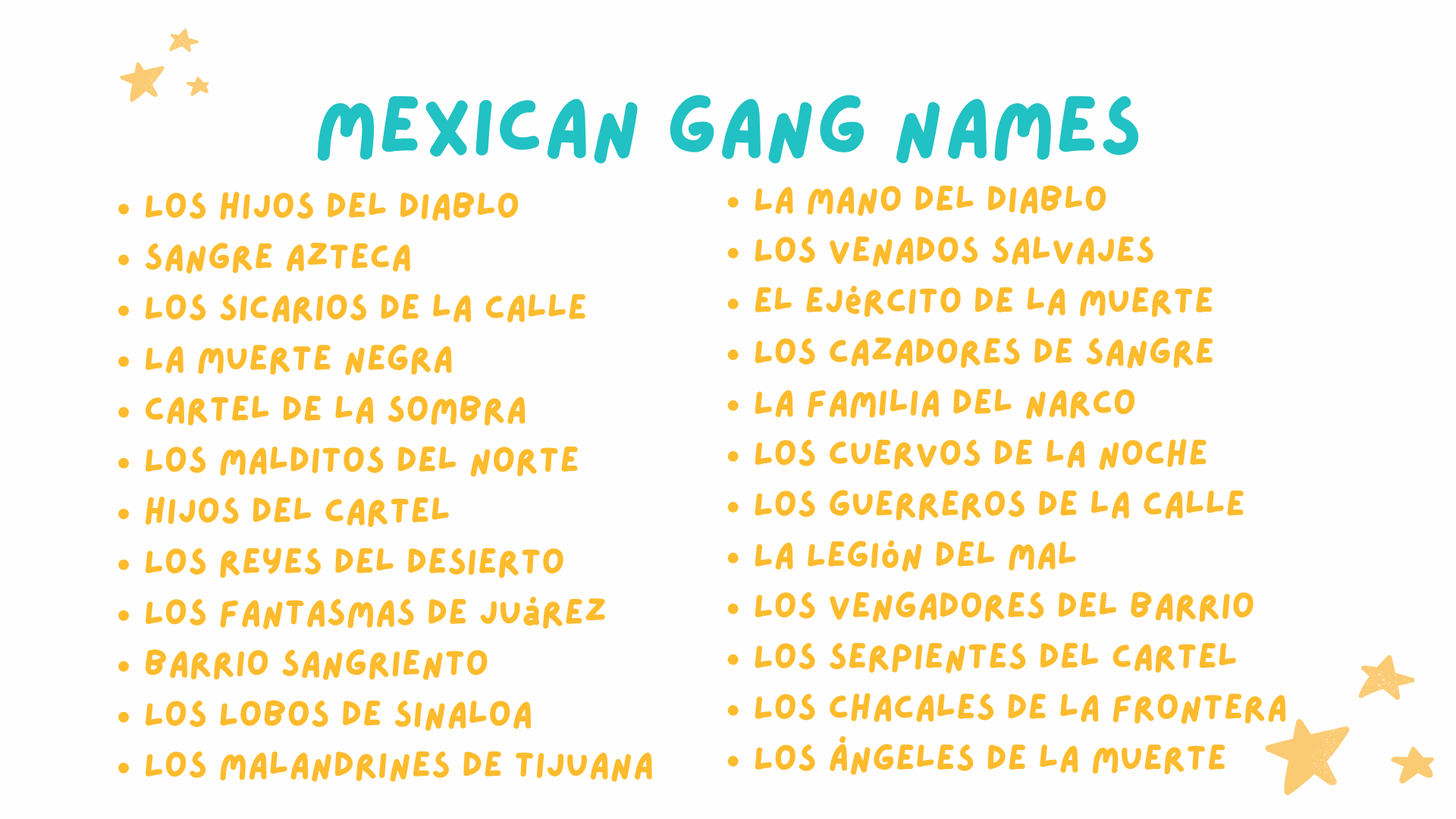 Mexican Gang Names