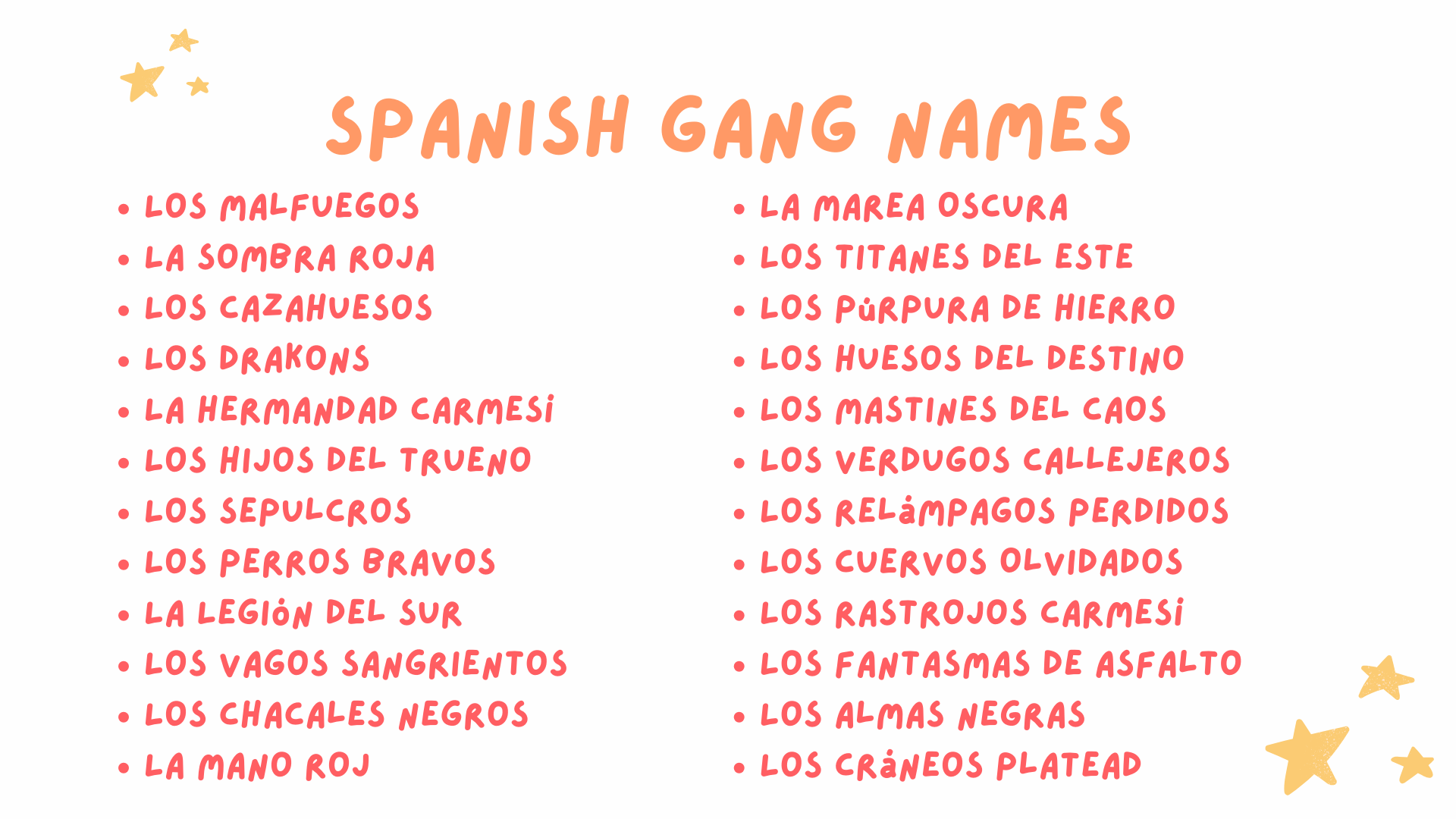 Spanish Gang Names