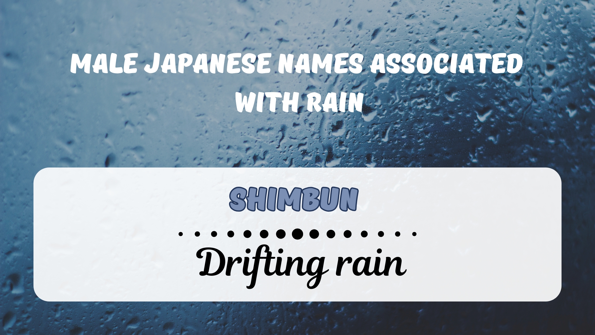 Shimbun – Drifting rain