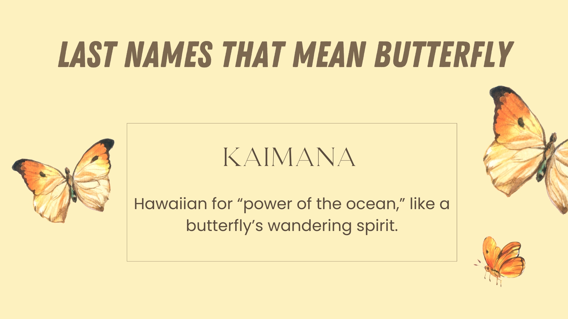 Last Names That Mean Butterfly